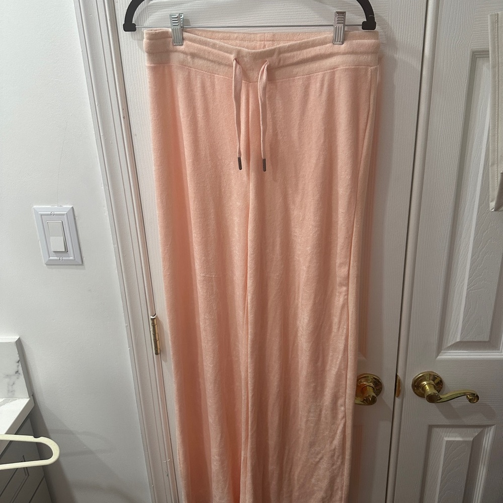 Soft Peach Wide Leg Lounge Pants